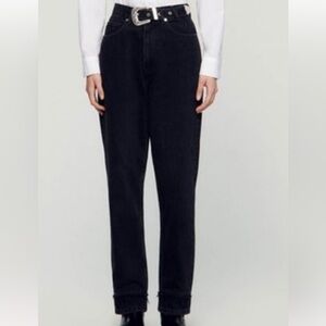 Sandro Women’s Stern Western Belted High rise Straight jeans size 40